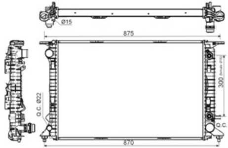 Kylare, motorkylning, audi q5, q5 van, 8R0121251A, 8R0121251C, 8R0121251E