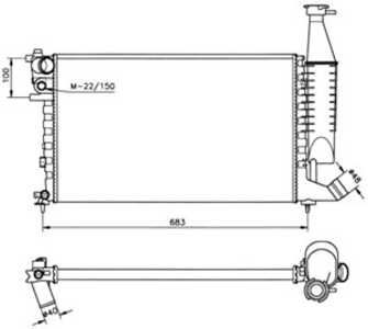 Kylare, motorkylning, citroën,peugeot, 133047, 1331CT, 133302, 133303