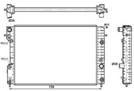 Kylare, motorkylning, opel omega b, omega b kombi, vauxhall omega, 52463046, 6111165, 6302007