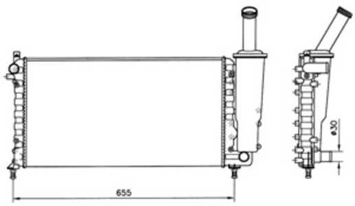 Kylare, motorkylning, fiat punto, punto skåp/halvkombi, 46524603, 46554979, 46778148, 46786267