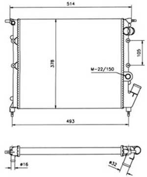 Kylare, motorkylning, renault express pick-up, rapid skåp/stor limousine, 13073AA000, 13073-AA000, 6006000709, 7701047888, 8660