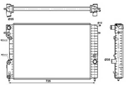 Kylare, motorkylning, opel omega b, omega b kombi, vauxhall omega, 1300165, 52464745, 6455Z0, 6455-Z0