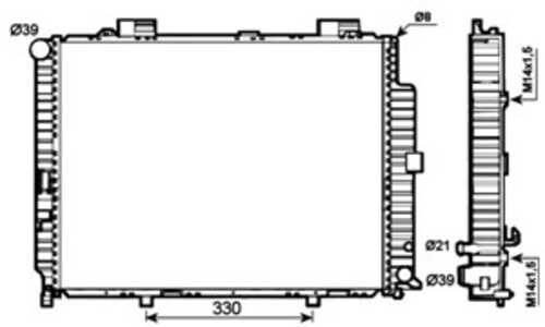 Kylare, motorkylning, mercedes-benz e-klass [w210], e-klass t-model [s210], 2105003203, 2105003503, 2105006603, 2105006703, A21