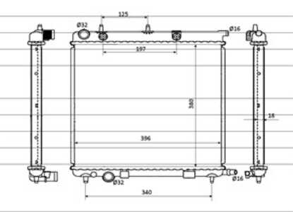 Kylare, motorkylning, citroën c2, c2 enterprise, c3 i, c3 ii, c3 pluriel, peugeot 1007, 207, 207 sedan, 207 skåp/halvkombi, 207