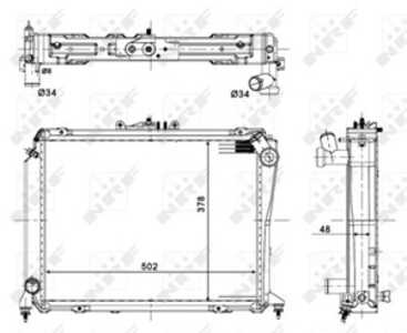 Kylare, motorkylning, toyota hiace buss iv, hiace skåp iv, 164005B740, 164005B741, 43206-08G11, 43206VG300, 43206-VM00B, ETC 85