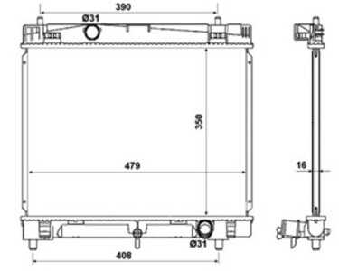 Kylare, motorkylning, toyota verso s, yaris / vios sedan, 164000M060, 1640021270, 1640021380, 1640021381, 8L0615601, 8N0615601B