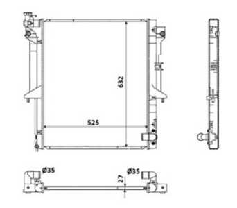 Kylare, motorkylning, mitsubishi l200 / triton, l200 / triton flak/chassi, 1350A922, MN135032