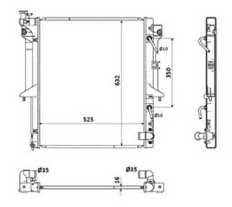 Kylare, motorkylning, mitsubishi l200 / triton, 1350A183K, 1350A315, 1350A349