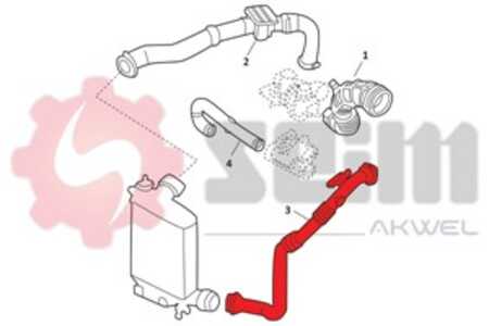 Laddluftslang, renault kangoo / grand kangoo ii, kangoo be bop, kangoo express, 8200874705