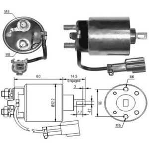 Magnetswitch, startmotor, nissan 100nx, primera, primera hatchback, primera traveller, 233430M30A, 23343-84A07