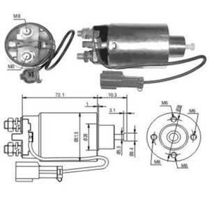 Magnetswitch, startmotor, nissan, 23343-84A17, M1T72085*, M1T72086*, M1T72086A*, M1T72087*, M1T72087A*, M371X64771, M375X00271