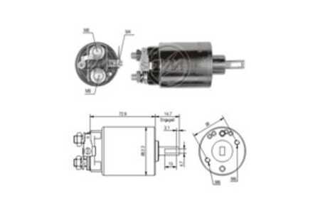 Magnetswitch, startmotor, isuzu midi buss, midi skåp, 23343-H9100, B3343-H9100