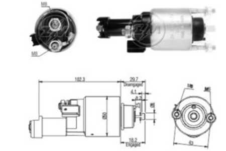 Magnetswitch, startmotor, honda accord viii, accord kombi viii, civic hatchback viii, cr-v iii, fr-v, 31204-RNA-003, 31204-RNA-