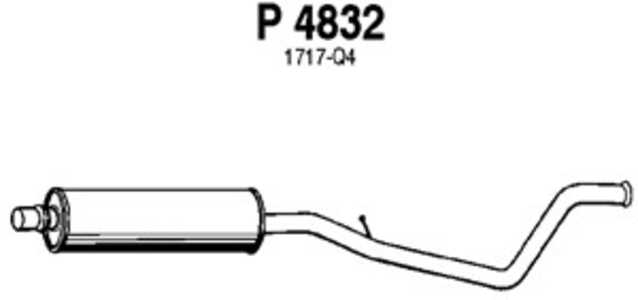 Mittenljuddämpare, Mitt, peugeot 307 break, 307 sw, 1717-Q4, 1717-Z0