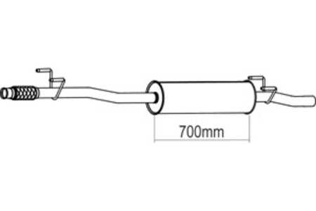 Mittenljuddämpare, Mitt, vw crafter 30-35 buss, crafter 30-50 flak/chassi, crafter 30-50 skåp, (2E0253409H), 2E0253409J