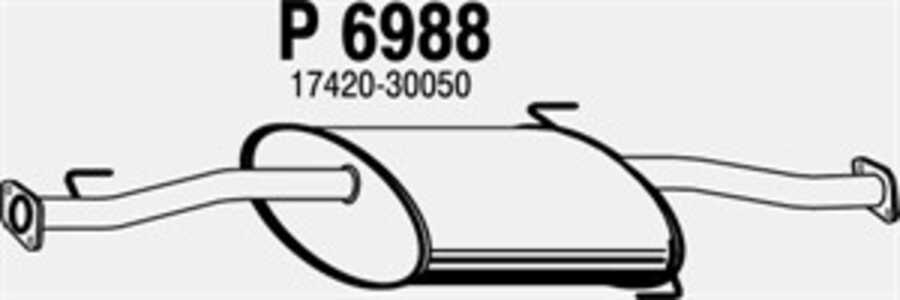 Mittenljuddämpare, Mitt, toyota hiace / commuter buss v, hiace buss iv, hiace skåp iv, hiace skåp v, 17420-30050