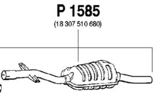 Mittenljuddämpare, Mitt, bmw 3 [e46], 3 cabriolet [e46], 3 compact [e46], 3 coupé [e46], 3 touring [e46], (18307510680)