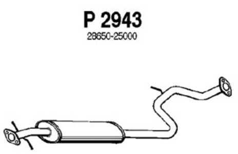 Mittenljuddämpare, Mitt, hyundai accent ii, accent sedan ii, 28650-25000