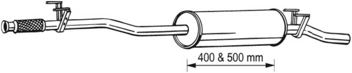 Mittenljuddämpare, vw crafter 30-35 buss, crafter 30-50 flak/chassi, crafter 30-50 skåp, 2E0253409K, 2E0253409L, 2E0253409M, 2E