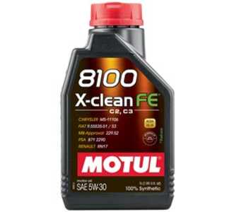 Motorolja Motul 8100 X-CLEAN FE 5W-30 C2/C3, Universal, PSA B71 2290, RENAULT RN17