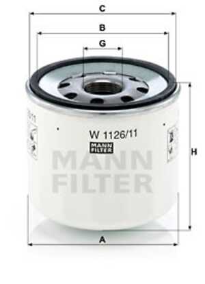 Oljefilter, seat ritmo, 0.5391.552.0, 1526 270, 2101-1012-005-1, 24028326, 4112209, 4135559, 4176610, 4181058, 4189485, 4202887