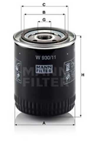 Oljefilter, ford, 1612 184, 6153 085, 6176 728, 83 EM 6714 BA, 93156542