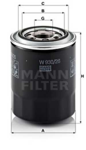 Oljefilter, hyundai,kia, 0 K551 14302, 26300-42030, 26300-42040, 26300-42060, 26310-4A000, 26310-4A010, 26330-4A000, 26330-4A00