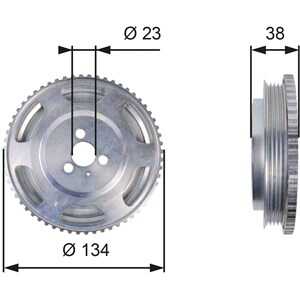 Remskiva, vevaxel, fiat palio, panda, panda skåp/halvkombi, punto, punto skåp/halvkombi, lancia ypsilon, 55202554