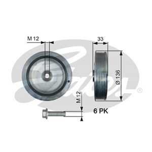 Remskiva, vevaxel, opel,renault, 4402569, 4418147, 7700110329, 7700113018, 7700115309, 8200689702, 9110569, 93192606