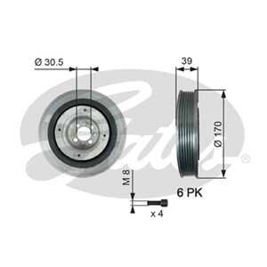 Remskiva, vevaxel, alfa romeo,cadillac,fiat,lancia,opel,saab,suzuki,vauxhall, 12610-19J50, 1261079J50, 1261079J51, 1261079J52, 