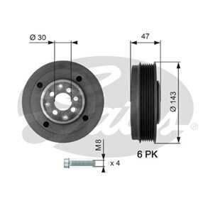 Remskiva, vevaxel, audi,ford,seat,skoda,vw, 038105243K, 1119003, YM216B320AA