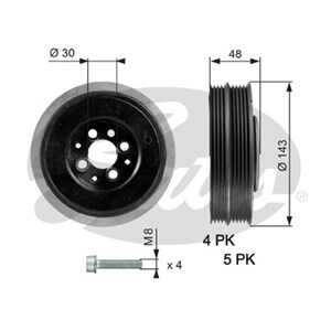 Remskiva, vevaxel, audi,skoda,vw, 038105243F