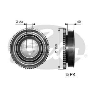 Remskiva, vevaxel, abarth,alfa romeo,fiat,ford,jeep,lancia, 1535426, 46548458, 46791865, 55181198, 55181620, 55197953, 55217836