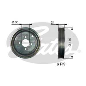 Remskiva, vevaxel, citroën c5 i, c5 break i, xsara picasso, peugeot 406, 406 break, 0515.N7, 0515N7