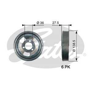 Remskiva, vevaxel, bmw,citroën,ds,mini,opel,peugeot, 0515.T2, 0515T2, 11237562801, 11237622909, 11237638551, 98043479, 98043479