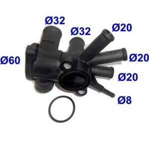 Rördel, motorkylning, seat ibiza ii, vw golf ii, jetta ii, polo classic, polo ii, polo coupé, 030121117L, 030121117LS1