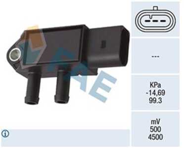 Sensor, avgastryck, , audi,seat,skoda,vw, 04L 906 051