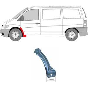 Skärm, Vänster fram, mercedes-benz vito buss [w638], vito skåp [w638], v-klass [638/2]