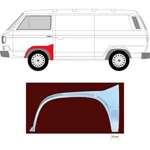 Skärm, Vänster fram, vw transporter t3 buss, transporter t3 flak/chassi, transporter t3 skåp, 251 809 243B, 251 809 253