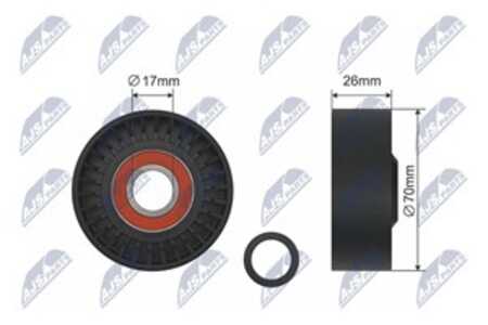 Spännrulle, kilrem/drivrem, ssangyong actyon sports ii, korando, rexton w / rexton, rodius ii, 6712000270, 67120-00270, 6712000