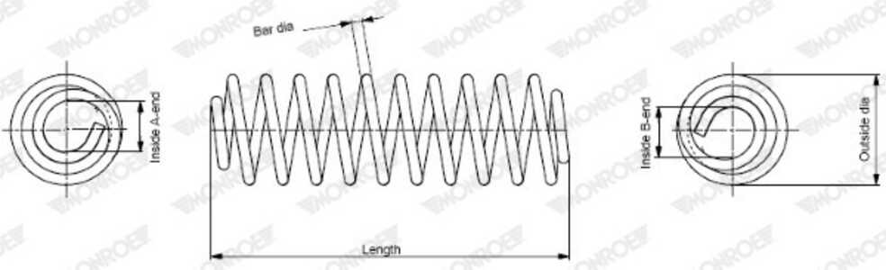 Spiralfjäder, Bakaxel, audi a3, seat toledo ii, vw golf iv, 1J0 511 115 AJ, 1J0511115L