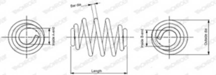 Spiralfjäder, Bakaxel, ford galaxy i, seat alhambra, vw sharan, 7M0511115K