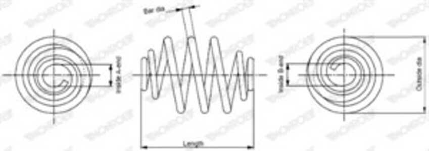 Spiralfjäder, Bakaxel, opel astra h, astra h gtc, astra h halvkombi classic, vauxhall astra mk v, 0424097, 424097