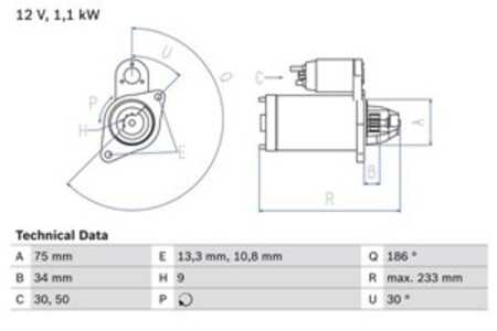 Startmotor, honda accord viii, accord kombi viii, civic hatchback viii, civic sedan viii, crossroad, cr-v iii, cr-v iv, fr-v, 3