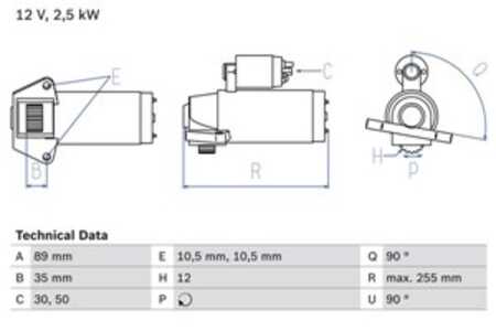 Startmotor, citroën,ford,peugeot, 1740948, 1745176, 2033120, CC1T 11000 DC, CC1T 11000 DD, CC1T-11000 DA, CC1T-11000 DB