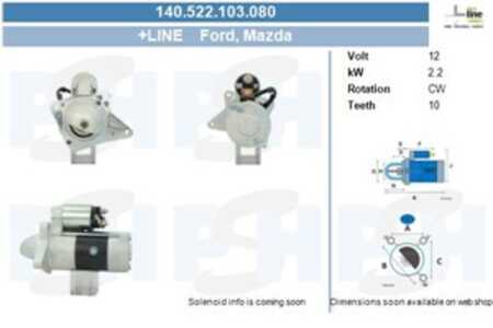 Startmotor, ford ranger, mazda b-serie, bt-50 pick-up, 3601369, 4M3411000CA, F8RU11000AA, M002T87271, M002T87271ZC, M002T87271Z