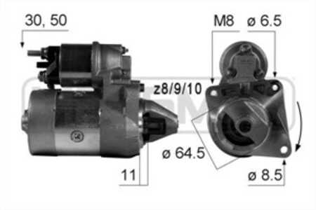 Startmotor, fiat,lancia, 46548654, 46740242, 46763529, 51890633, 55195030, 55196400, 71752055, 71794607