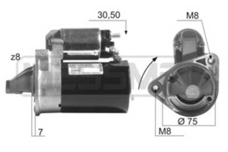 Startmotor, chevrolet matiz, rezzo minibus,  minivan, daewoo matiz, 10 455 503, 31100-75F01, 96 467 385, 96 497 700, 96 518 887