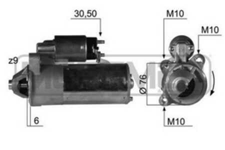 Startmotor, ford galaxy ii, mondeo iv, mondeo turnier iv, s-max, 1387092, 1480550, 30782415 AA, 30782415, 6G9N 11000 EB, 6G9N 1