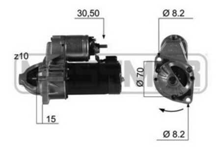 Startmotor, mercedes-benz a-klass [w168, w169], b-klass sports tourer [w245], 005 151 11 01, 006 151 03 01, A 005 151 11 01, A 